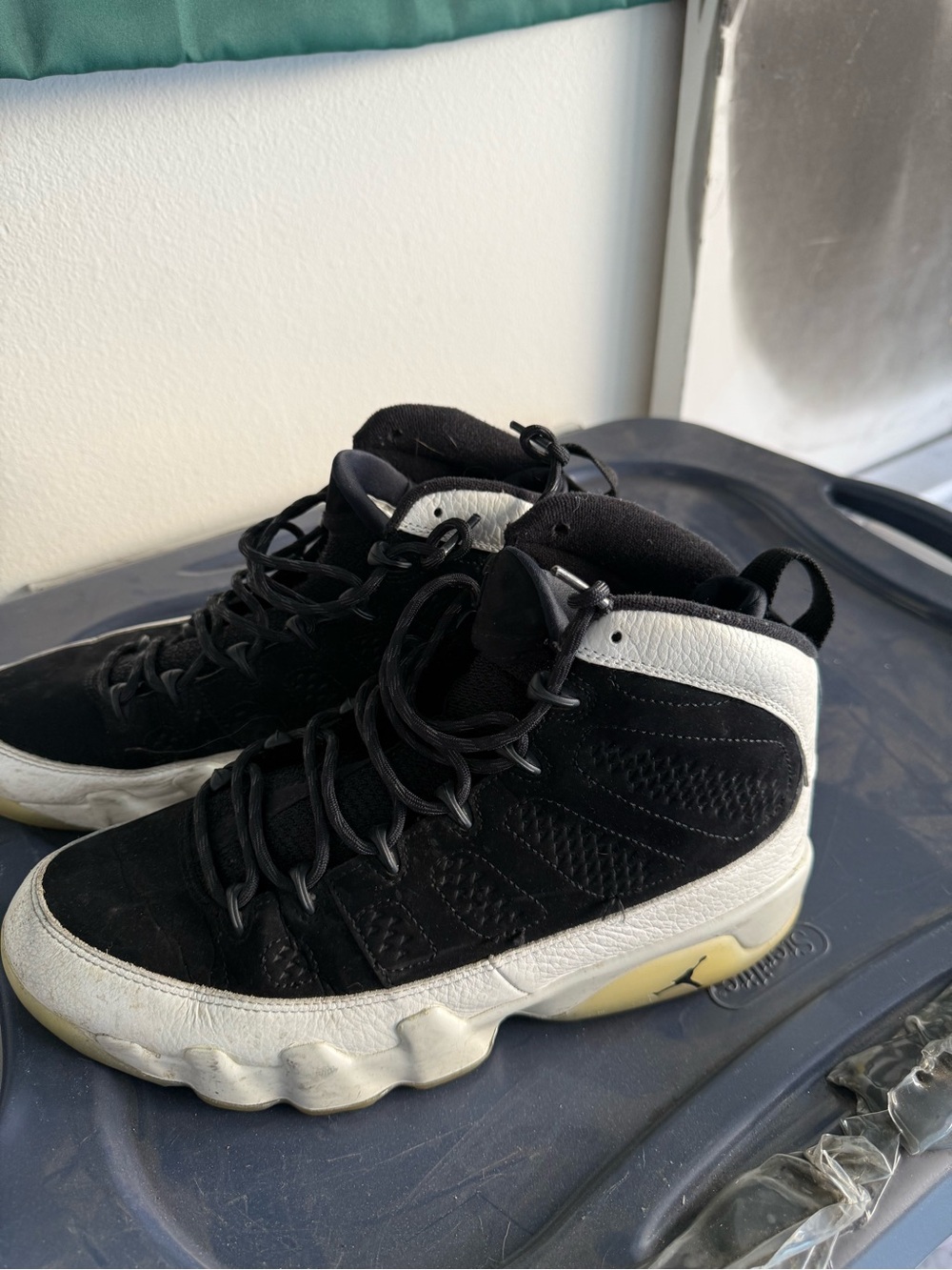 Jordan Black and White High-Top Sneakers